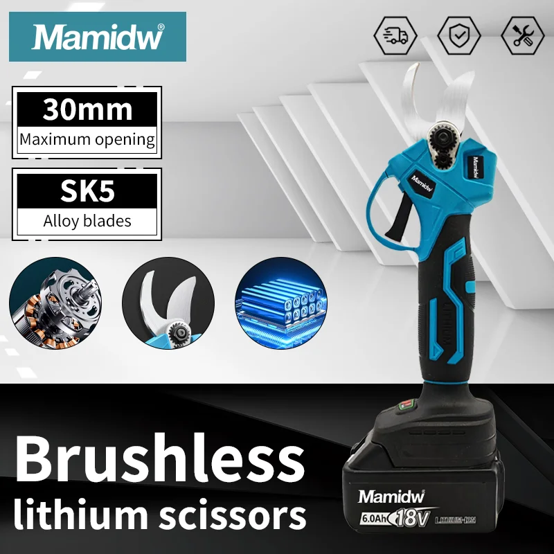 مقص كهربائي احترافي لاسلكي مقص تشذيب القاطع أدوات التدريبات اللاسلكية حديقة المقلم لبطارية ماكيتا 18 فولت دبوس