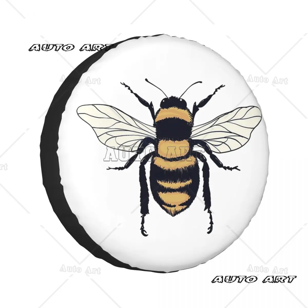 

Custom Cute Beautiful Bee With Pretty Colors Spare Tire Cover for Car Wheel Protectors Cover for Truck Camping Travel Universal
