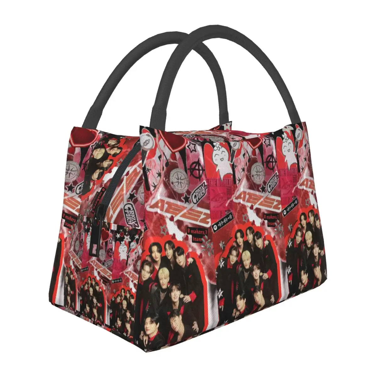 

Kpop Star Singer Idol ATEEZ ATINY Insulated Lunch Bag for School Bento Storage Food Boxes Cooler Thermal Lunch Box Tote