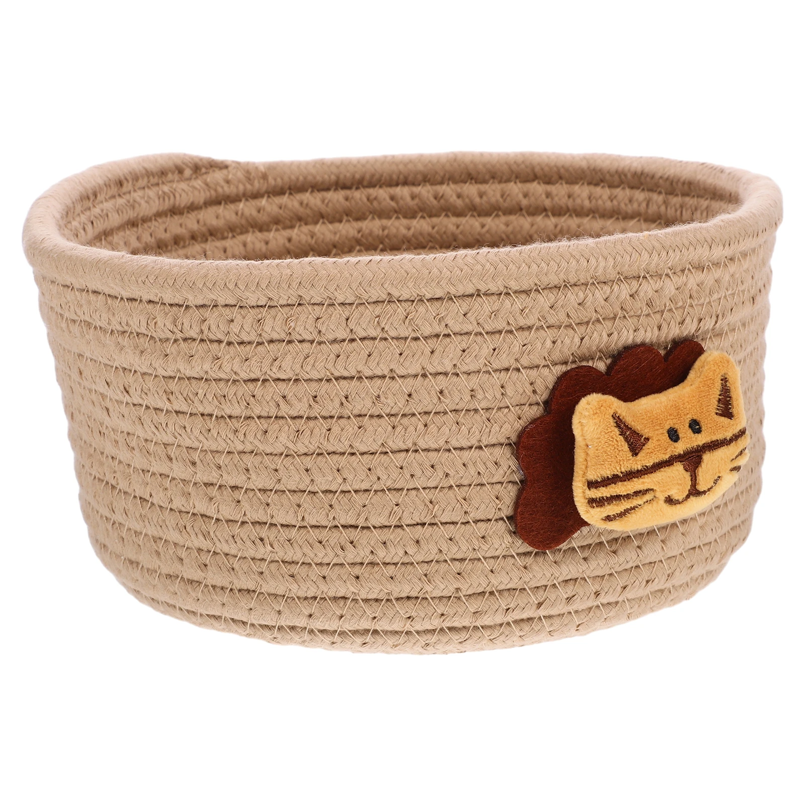 

Cotton Rope Basket Desktop Organizer Handwoven Sundries Storage Basket Multipurpose Woven Cotton Rope Container for Snacks