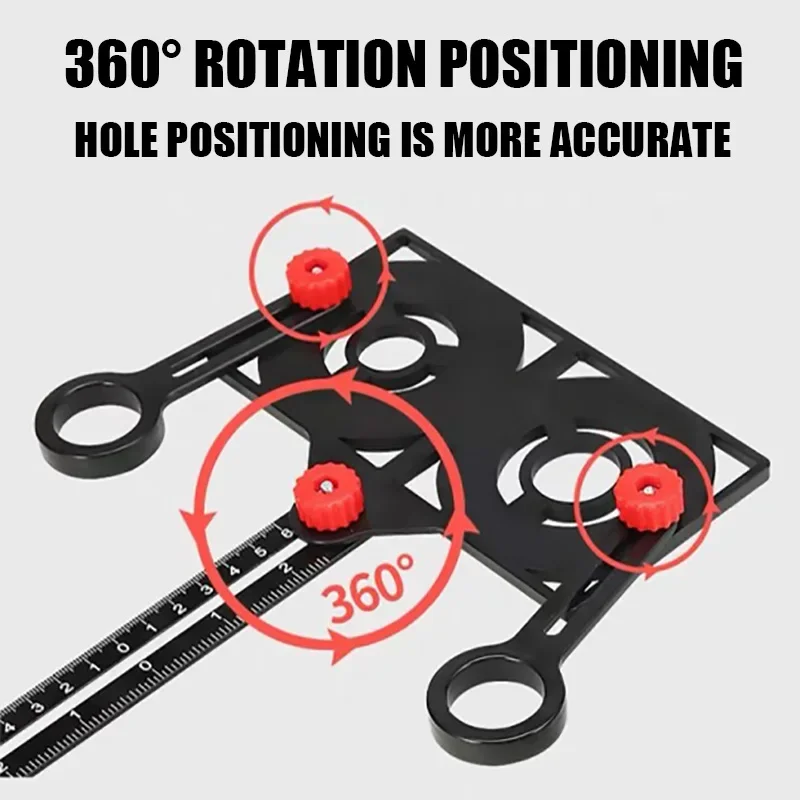 6/9/12Fold Ruler Multi Angle Measuring Ruler Tool Ruler Perforated Mold Professional DIY Wood Tile Flooring Punch Drill Tools