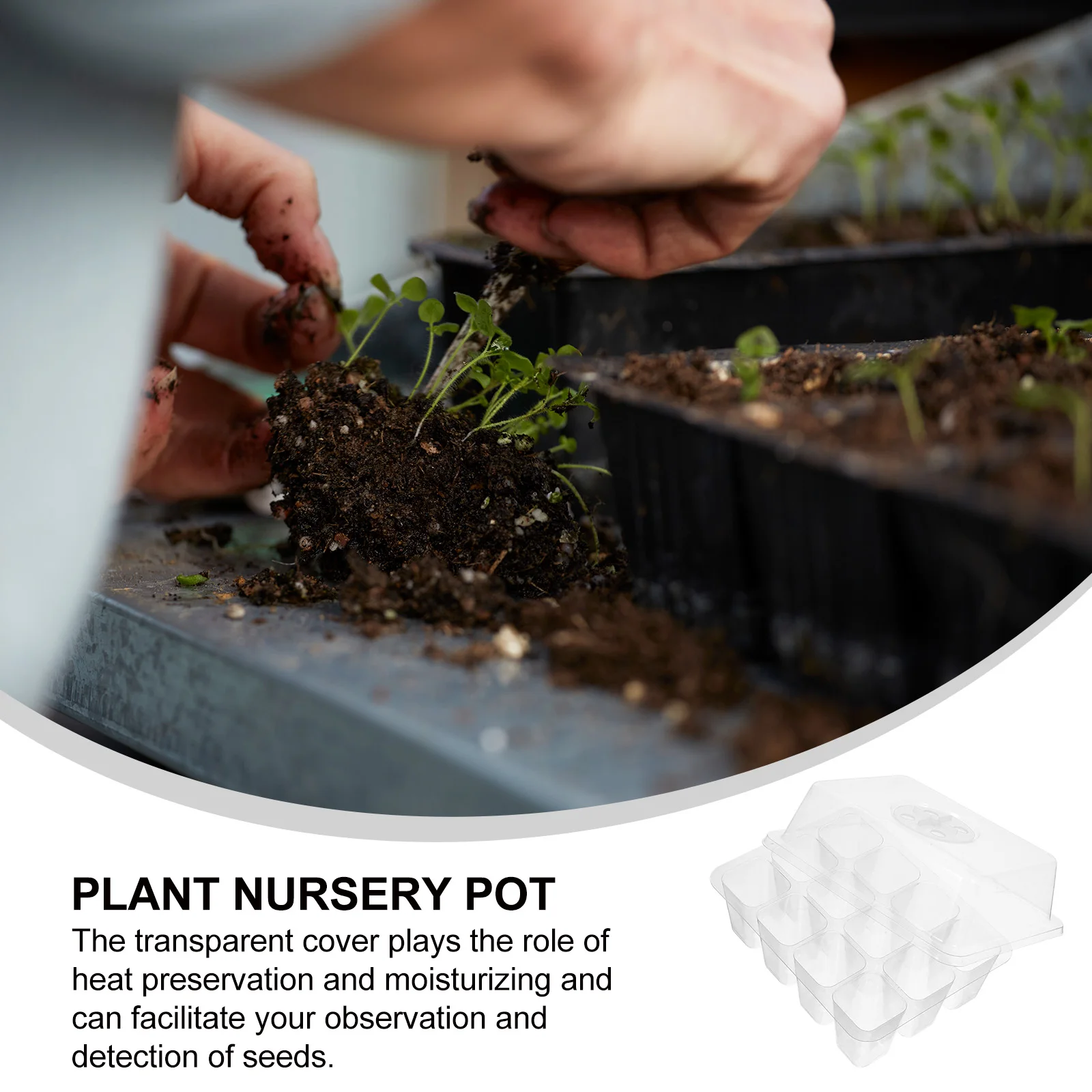 

Seedling Tray Sprouter 12 Grids Nursery Plastic Planting Planter Pot Gardening Supplies Flower