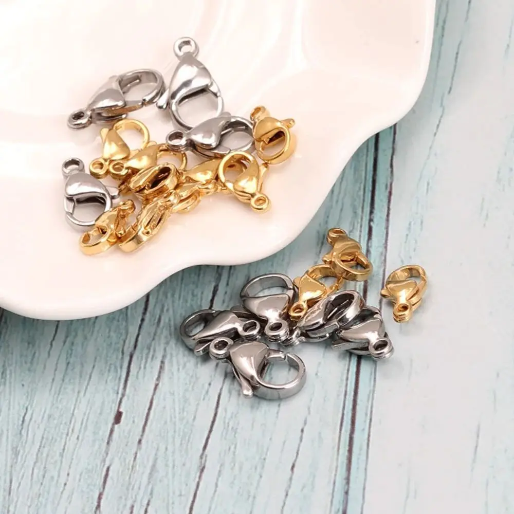 MEIBEADS 25pcs/lot Stainless Steel Lobster Clasp Hooks for Jewelry Making DIY Bracelet Necklace Chain Keychain Accessories