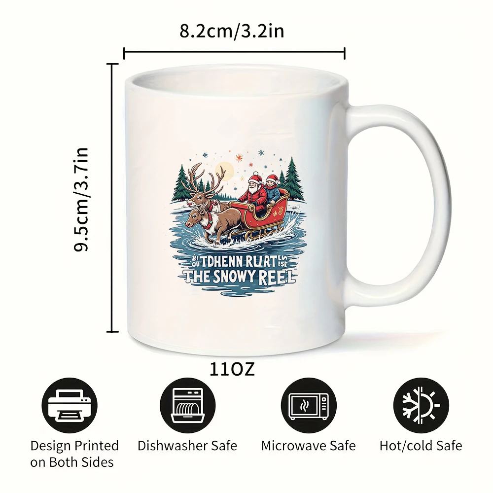 كوب سعة 11 أونصة + كوب كرتوني سانتا كلوز للأطفال للمنزل والمكتب كوب مهرجان هدايا عيد الميلاد