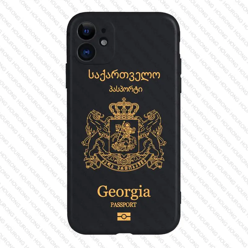 Georgia Passport Cover Case for iPhone 16 15 14 Pro Max 13 12 11 Mini X XS XR 7 8 6S Plus SE