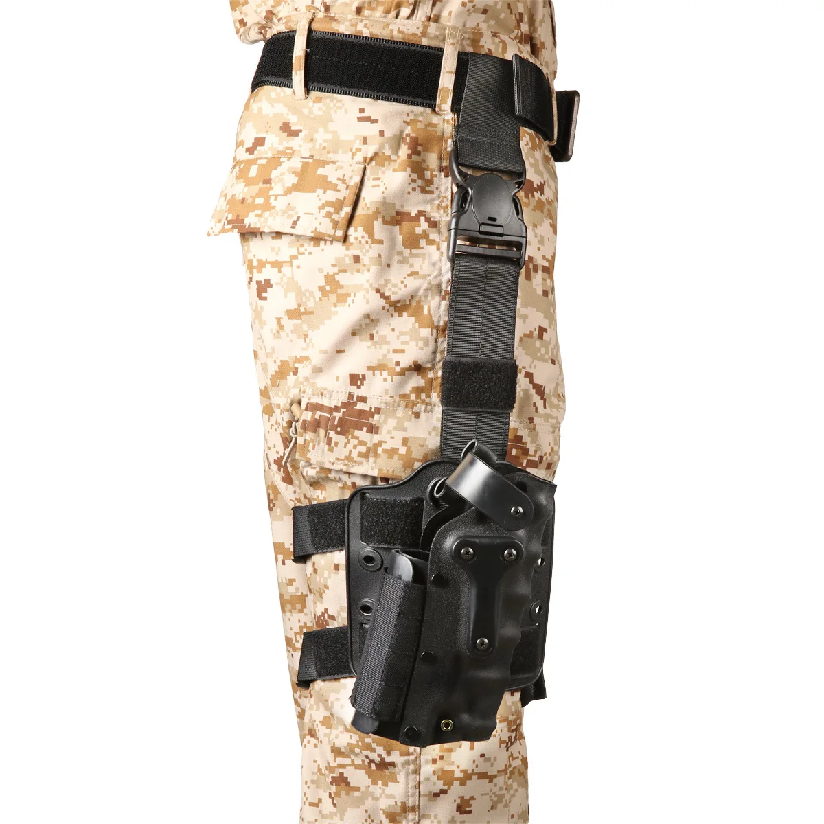 クイックドロー-ガンホルスター-ソファスタイル-ライト付き-左利き・右利き両用-アウトドア-キャンプ-旅行-ミリタリーファン向けギア