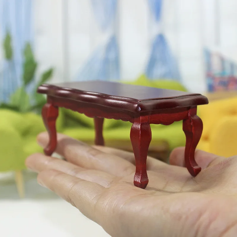 1:12 Dolls House White Furniture Accessories DIY Miniature Toys Creative Simulation Mini Tea Table Desk Dollhouse Bedside Table