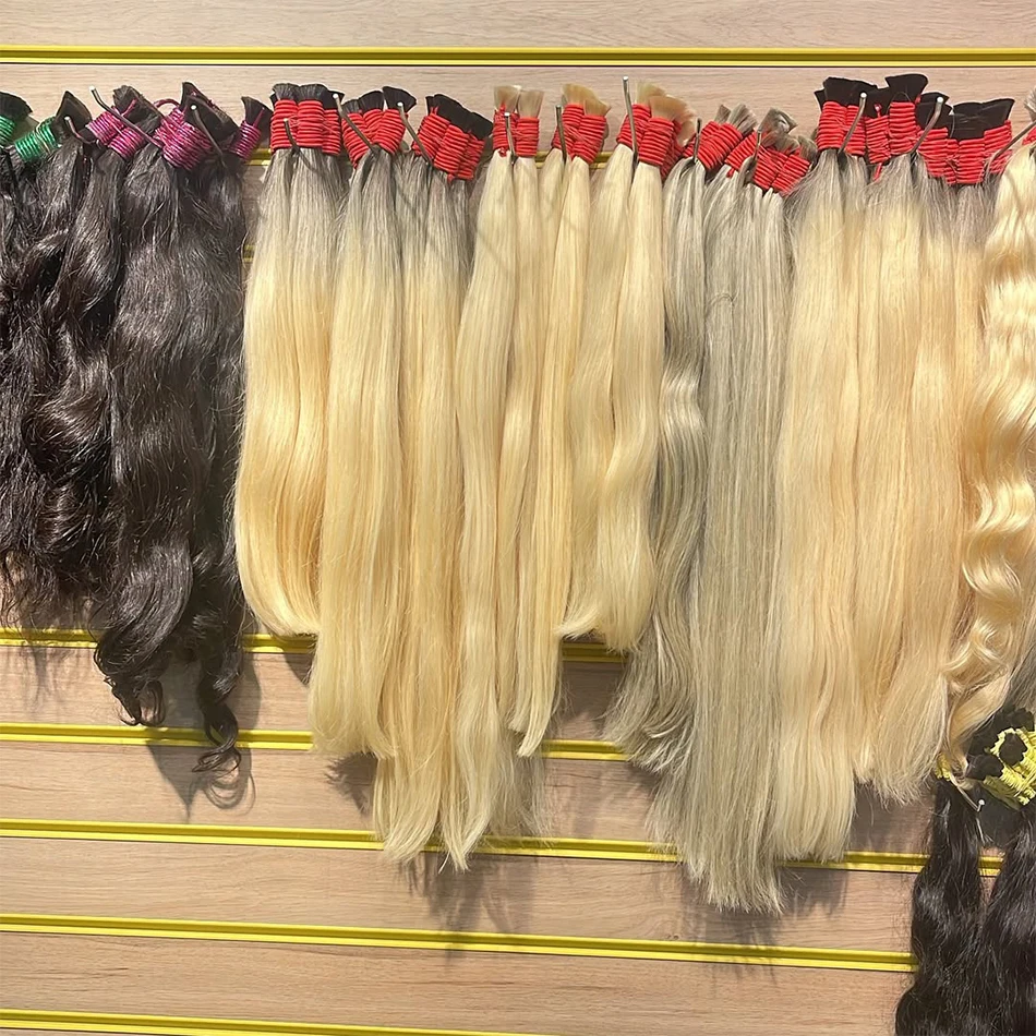 

100% Вьетнамские натуральные человеческие волосы, прямые, цвет 613 медовый блонд, без трессов, для плетения и наращивания, необработанные, Реми, 30 дюймов