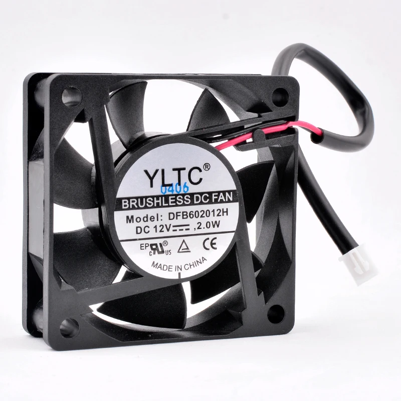 DFB602012H 6cm 60mm fan 60x60x20mm DC12V 2.0W 2 wires 2 ball bearings Cooling fan for chassis power charger