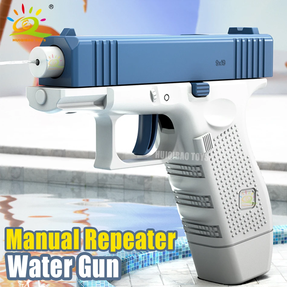HUIQIBAO Children Manual Water Gun Portable Summer Beach Outdoor Shooting Pistol Fight Fantasy Toys for Boys Kids Game Adults