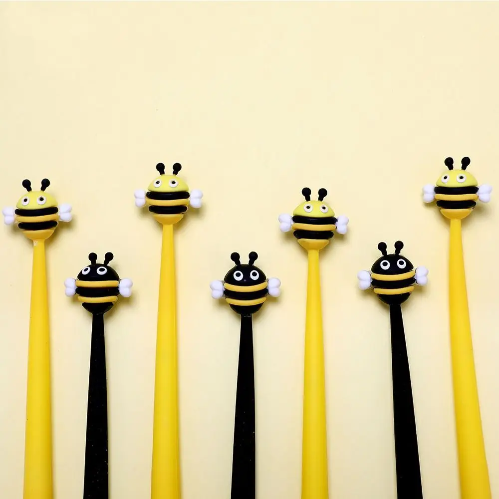 

Silicone Office Supply Plastic Gifts for Children School Supplies Cute Bee Gel Pen Writing Signature Pen Black Neutral Pen