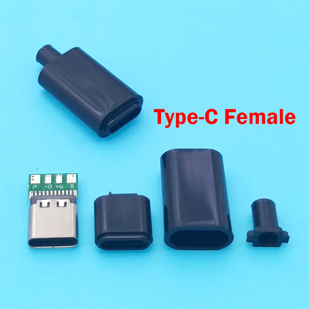 5pcs Type C usb3.1 Fast charging USB Connectors Female Jack Plug Socket Electric Terminals Welding DIY Data Cable Accessories