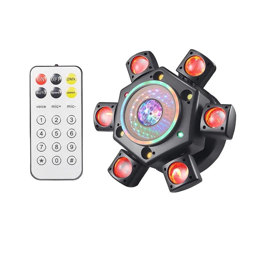 Nieuw zesarmig King Kong Abyss spiegeleffect Moving Head Light met DMX-afstandsbediening geschikt voor DJ Disco Bar Party Christmas