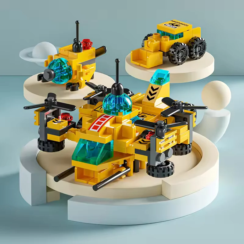 

136-Piece Urban Engineering Building Blocks Set - Build 7 Cool Models: Construction Airplane, Vehicles, Submarine & More | STEM
