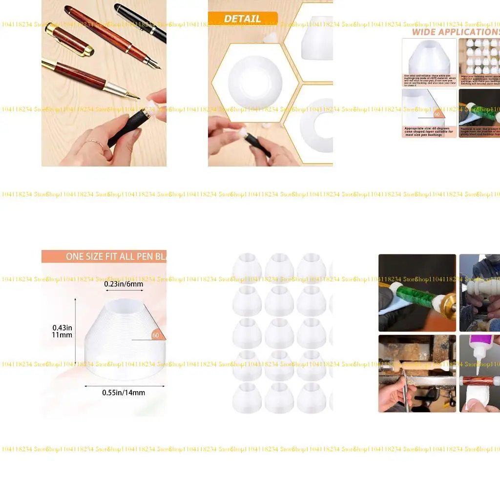 

P9FB 20PCS High-Quality Plastic Pen Bushings PE Professional Durable Pen Bushings for CA Finishing Pen Turning Accessories