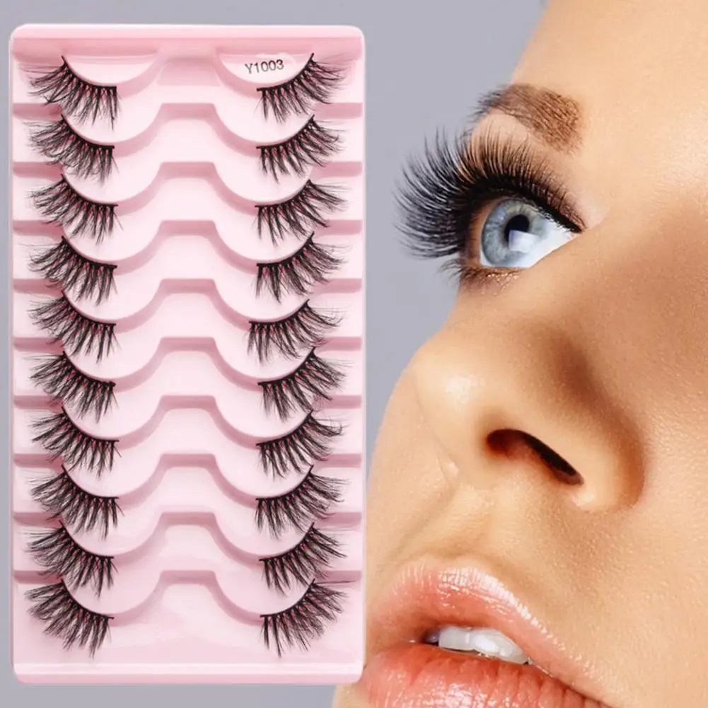 10 Paar Valse Wimpers Trendy Gezellig Dragen Wimpers Extensie Vrouwen Kunstmatige Vezel Wimpers Extensie Voor Oogmake-Up