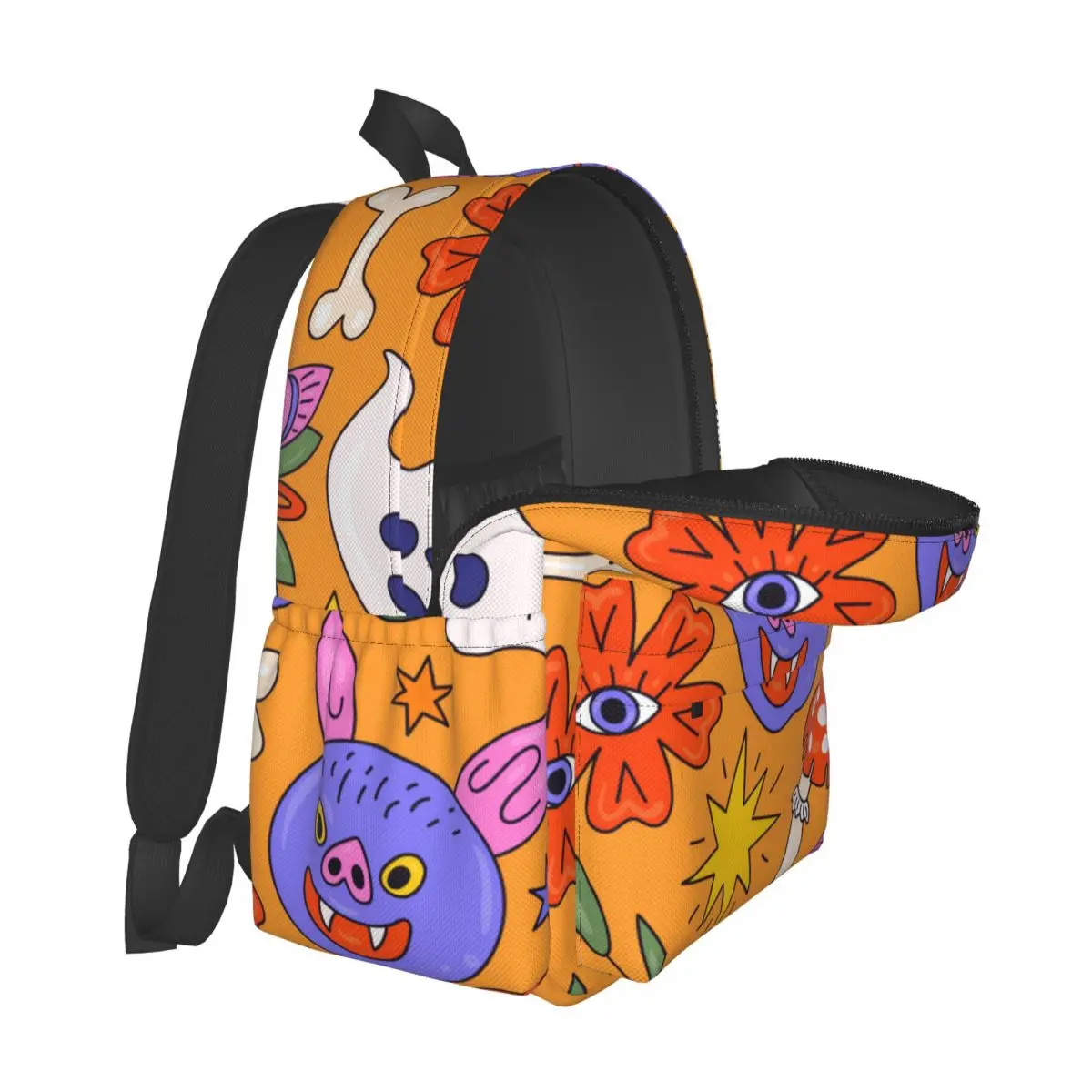Halloween Doodle Pattern Large Capacity Student Backpack Fashion Casual School Bag