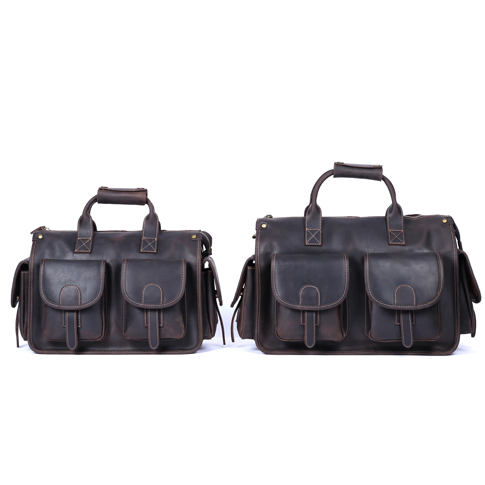 S.WORKER Vintage Echtleder Herren-Aktentasche 14" Laptop-Tasche Crazy Horse Leder Messenger-Handtasche Rindsleder Geschenkidee für Männer – Detail 8