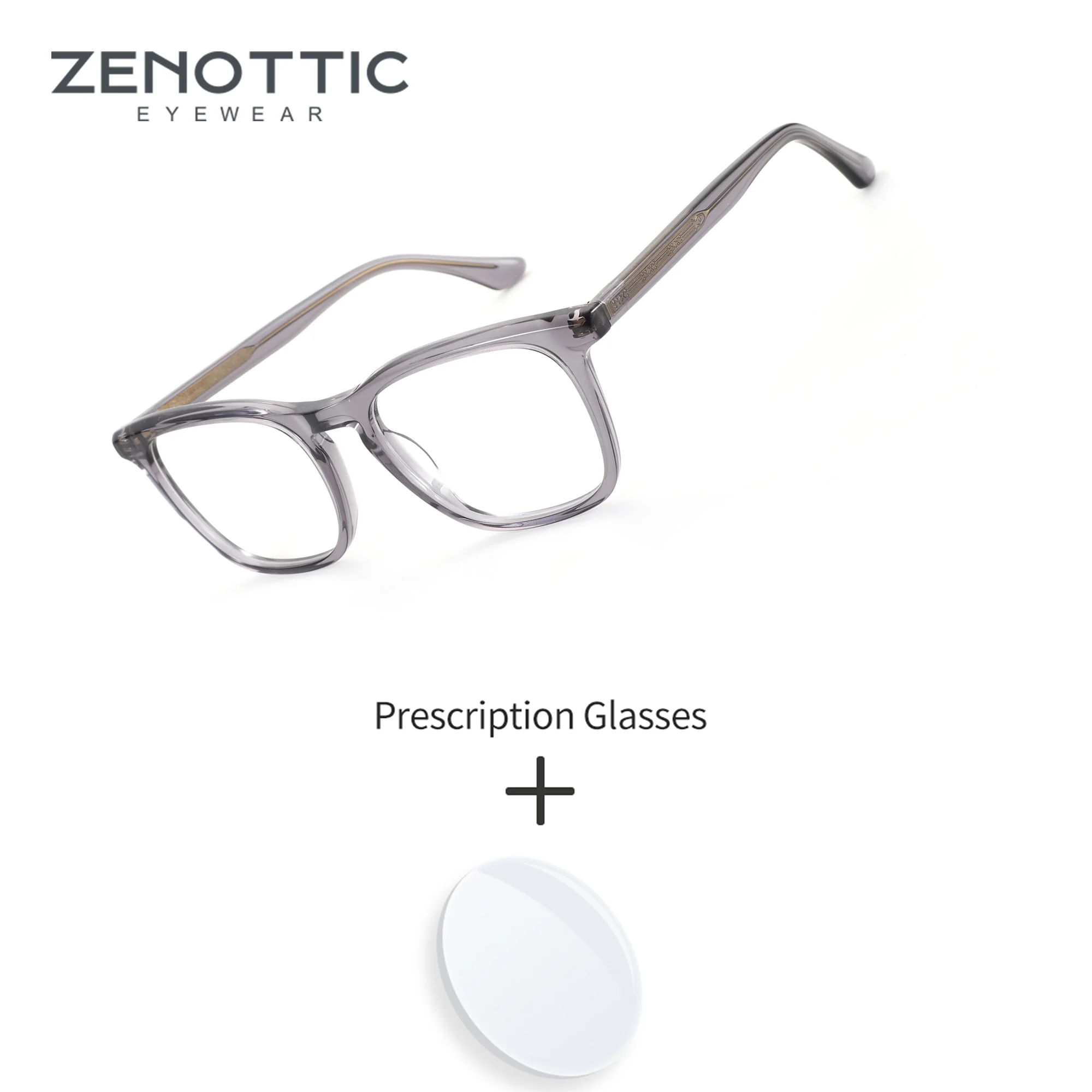 Lunettes de vue progressives anti-lumière bleue ZENOTTIC pour hommes, monture carrée en acétate, taille M, pour usage quotidien urbain