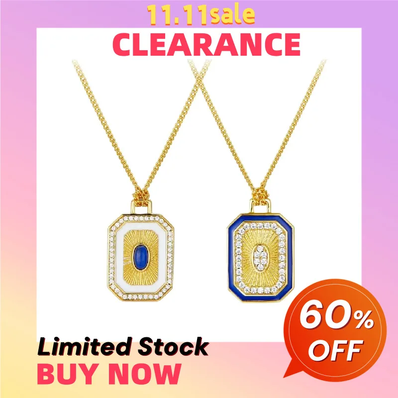 

Ожерелье с двусторонней подвеской из серебра 925 пробы и позолотой с лазуритом CZ, распродажа, ограниченный запас, первый, получите