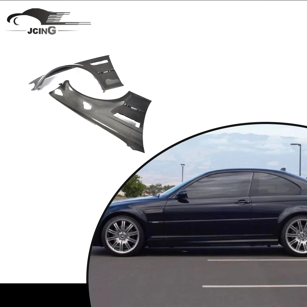 

For BMW E46 M3 1998-05 Carbon Fiber Exterior Side Door Fender Vents Panels Trim Cover