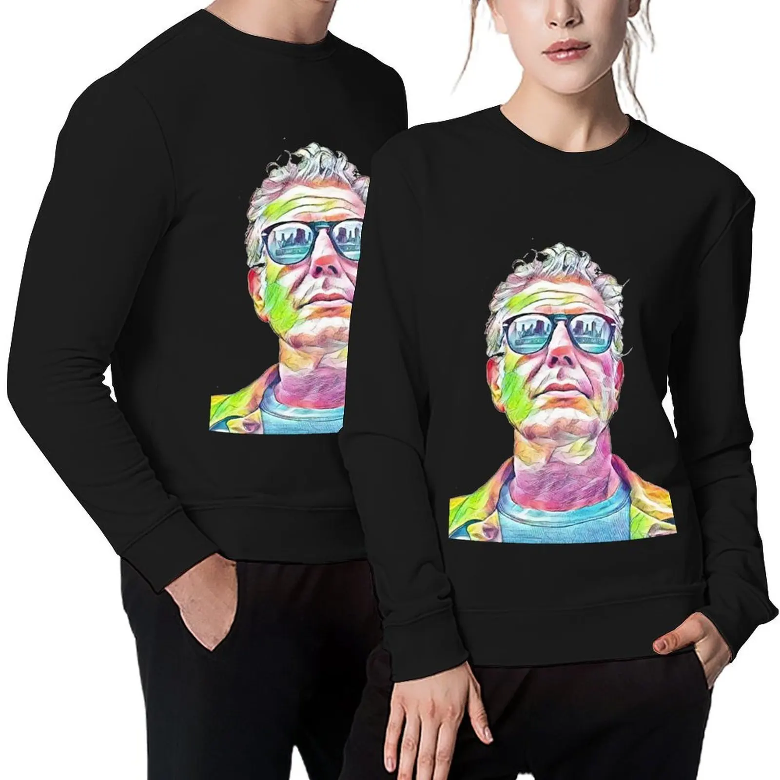 

Anthony Bourdain Coloring Pencil Art Pullover men's sweat-shirt blouse men's autumn clothes graphic sweatshirts