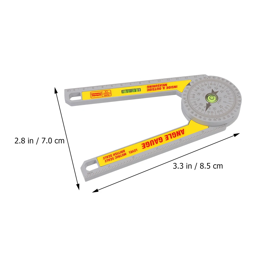 

360 Degree Angle Ruler Protractor Woodworking Measuring Tool Stainless Steel Plastic Material Ideal Carpenters Plumbers Home
