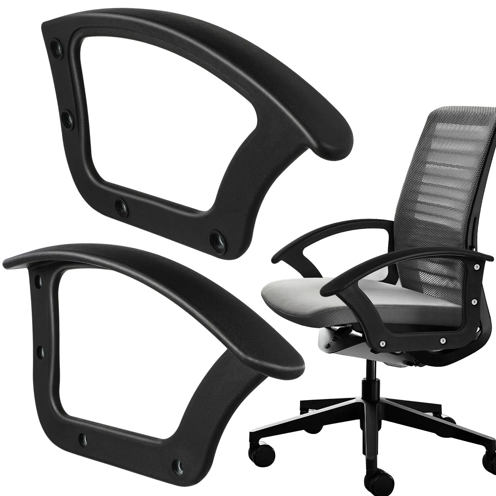 2-個のアクセサリープラスチック交換用椅子アームレストリングオフィスチェア用オフィスデスクゲームチェア用ほとんどの椅子に適合