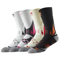 Towel Bottom Sport Socks Middle Tube Ankle Support Moisture Absorption Basketball Socks Non Slip Thick Sox