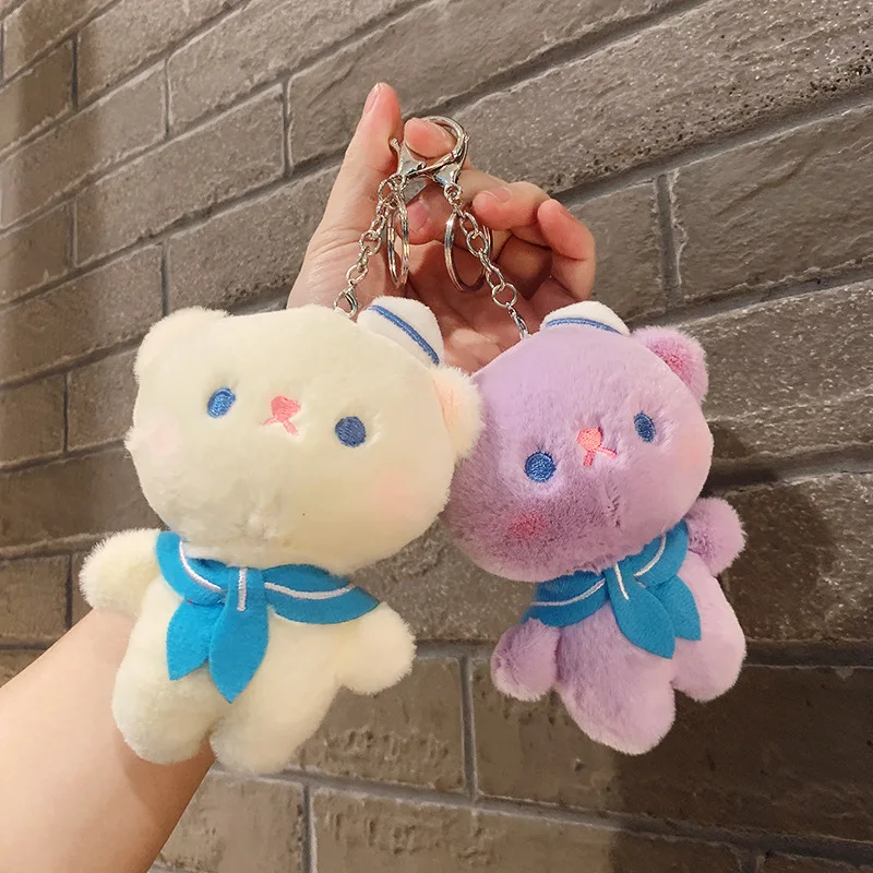 

keychain navy Plush Keychain Charms Mascot Key Ring Cute Kawaii Bag Keychains Small Gift