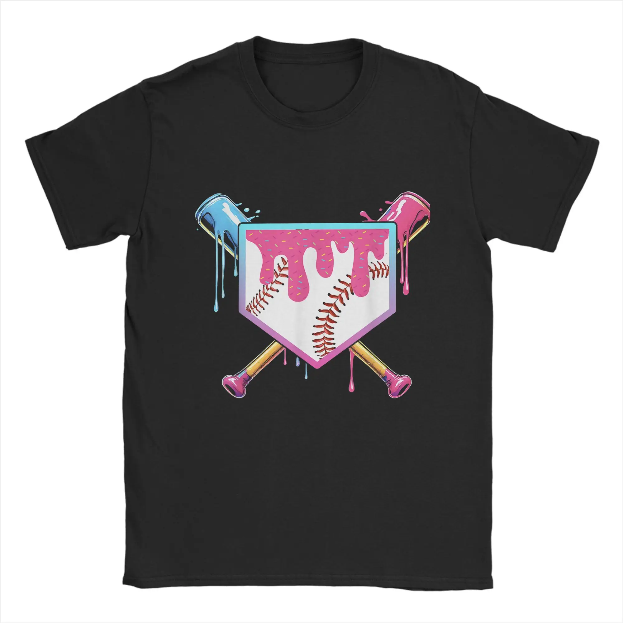 

Baseball Drip T Shirt Summer Ice Cream Drip Cotton T Shirts For Male Harajuku Printed Tee Shirt Short Sleeve Y2K Basic Top Tees