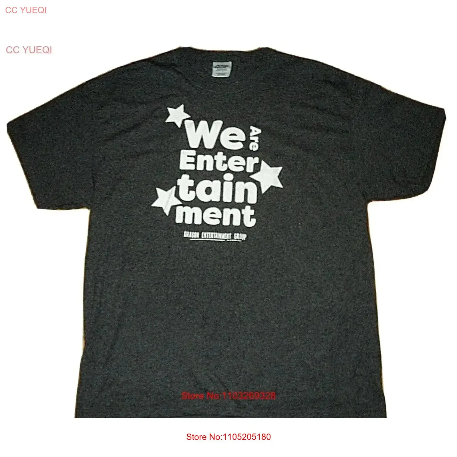 DRAGON ENTERTAINMENT GROUP Los Ángeles NUEVO 50 Star Logo Gris Camiseta Tamaño XL vintage Lavado Ropa de diseñador transpirable