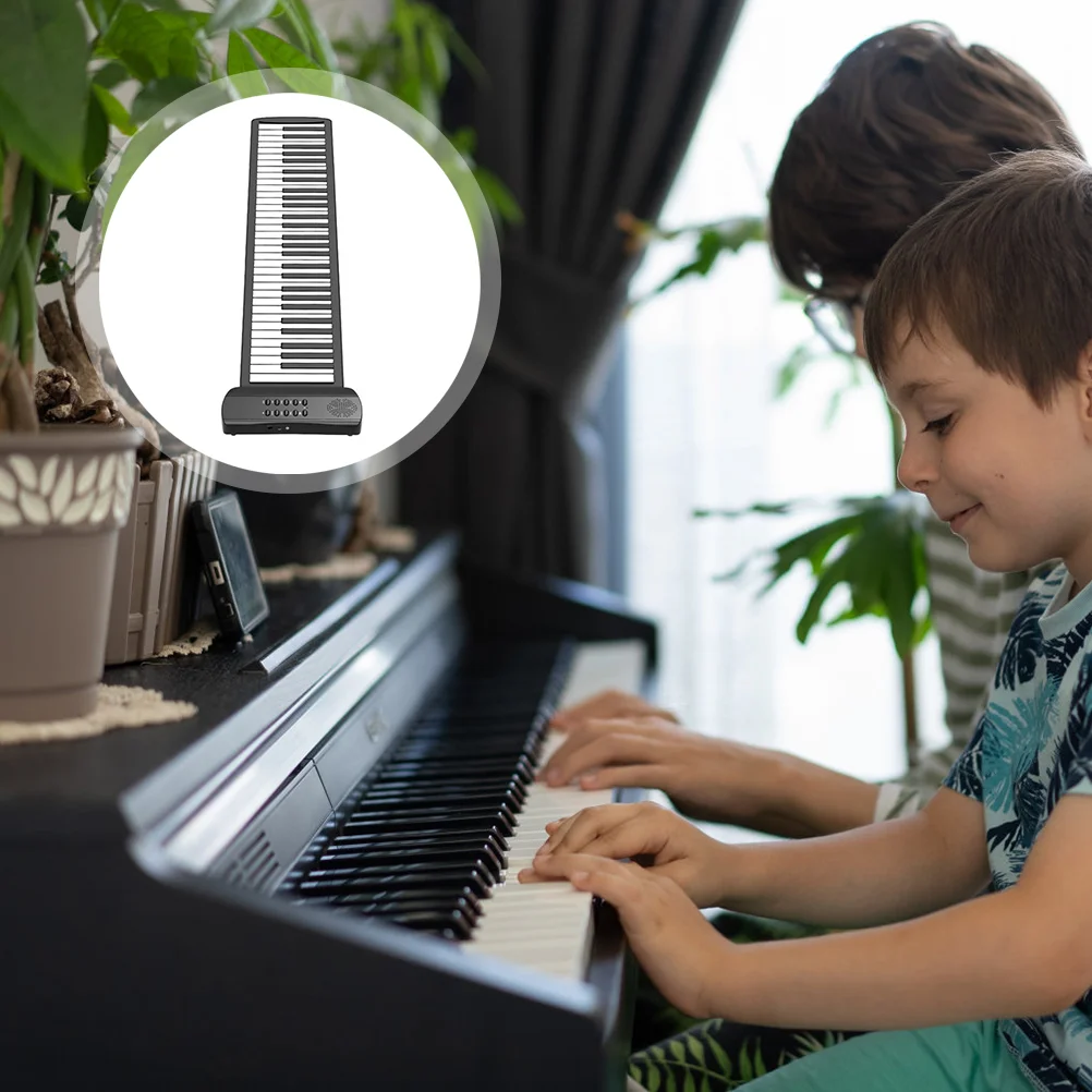 Roll Piano Keyboard Digital Children's Pianola 88 Keys for Electronic Portable Electric Folding Foldable Roll-up Organ