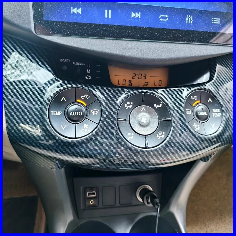 Car Styling For Toyota RAV4 2006-2012 LHD Gear Panel AC Control Moulding Cover Sticker Trim Decoration Auto Parts Accessories