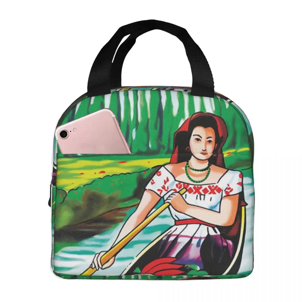La Chalupa Barco Loteria Tarjeta Bingo Mexicano Lotería Bolsa de almuerzo aislada Enfriador Caja de comida térmica Tote Cajas de almuerzo Contenedor