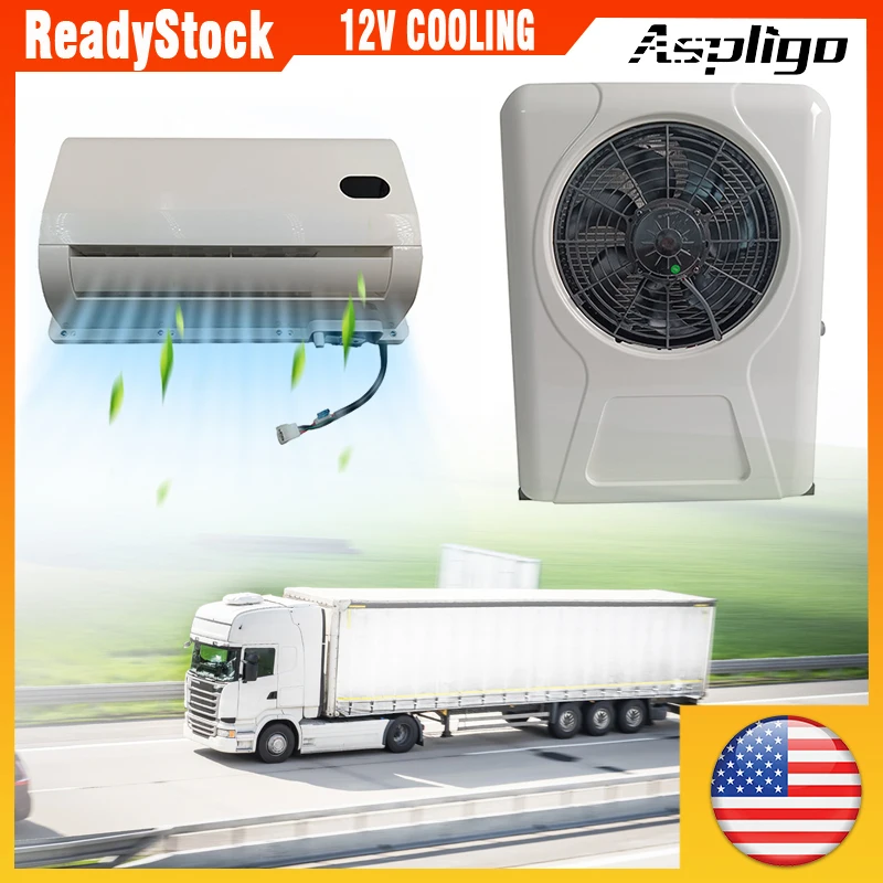 Aspligo 10500 BTU Truck Electric Parking Air Conditioner 12V RV Caravan Camper Van Split Air Conditioning Refrigeration Ac 24V