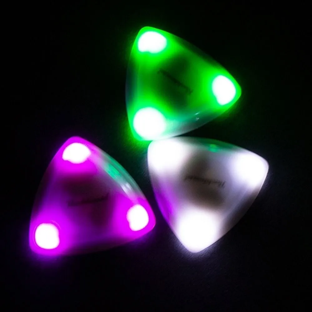 ABS Glowing Acoustic Guitar Picks 4.1*4.1cm Multicolors Touch Luminous Electric Guitar Bass with LED Light