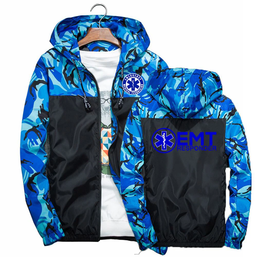 EMT Emergency Ambulance 2024 New Men Spring and Autumn Printing Harajuku Comfortable Casual Fashion Four-Color Camouflage Coat