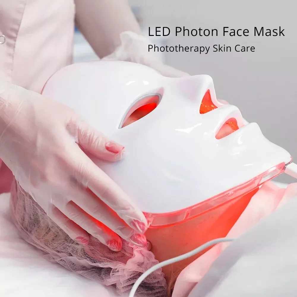 7 Colors Photon Facial LED Mask Red Light Therapy Anti Aging Face Neck Beauty Mask Relaxation Treatment Anti-Wrinkle Skin Care