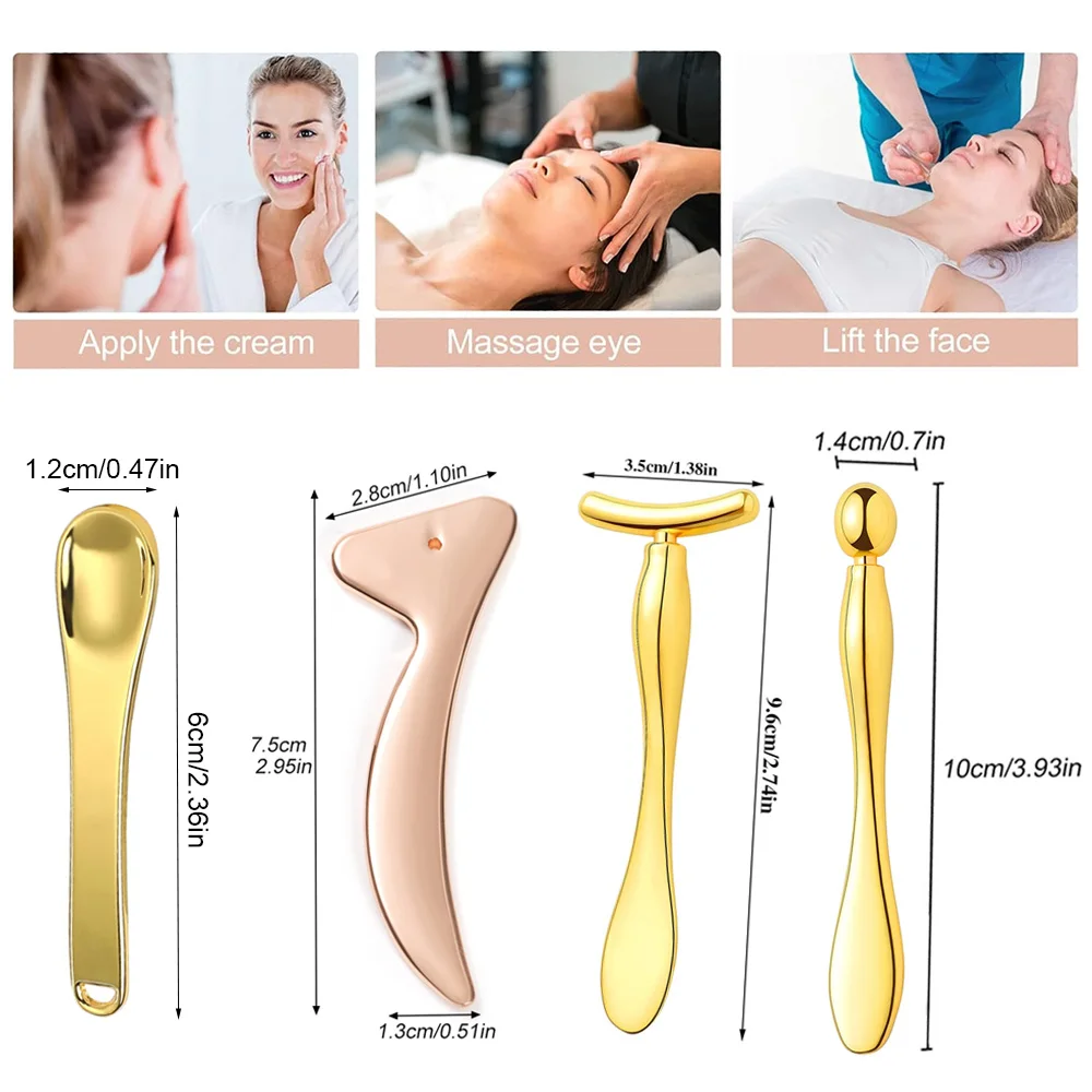 1Pcs Eye Cream Applicator Metal Eye Roller Massage Stick Cosmetic Spatulas Anti Wrinkle Facial Spoon Face Thining Care Tools