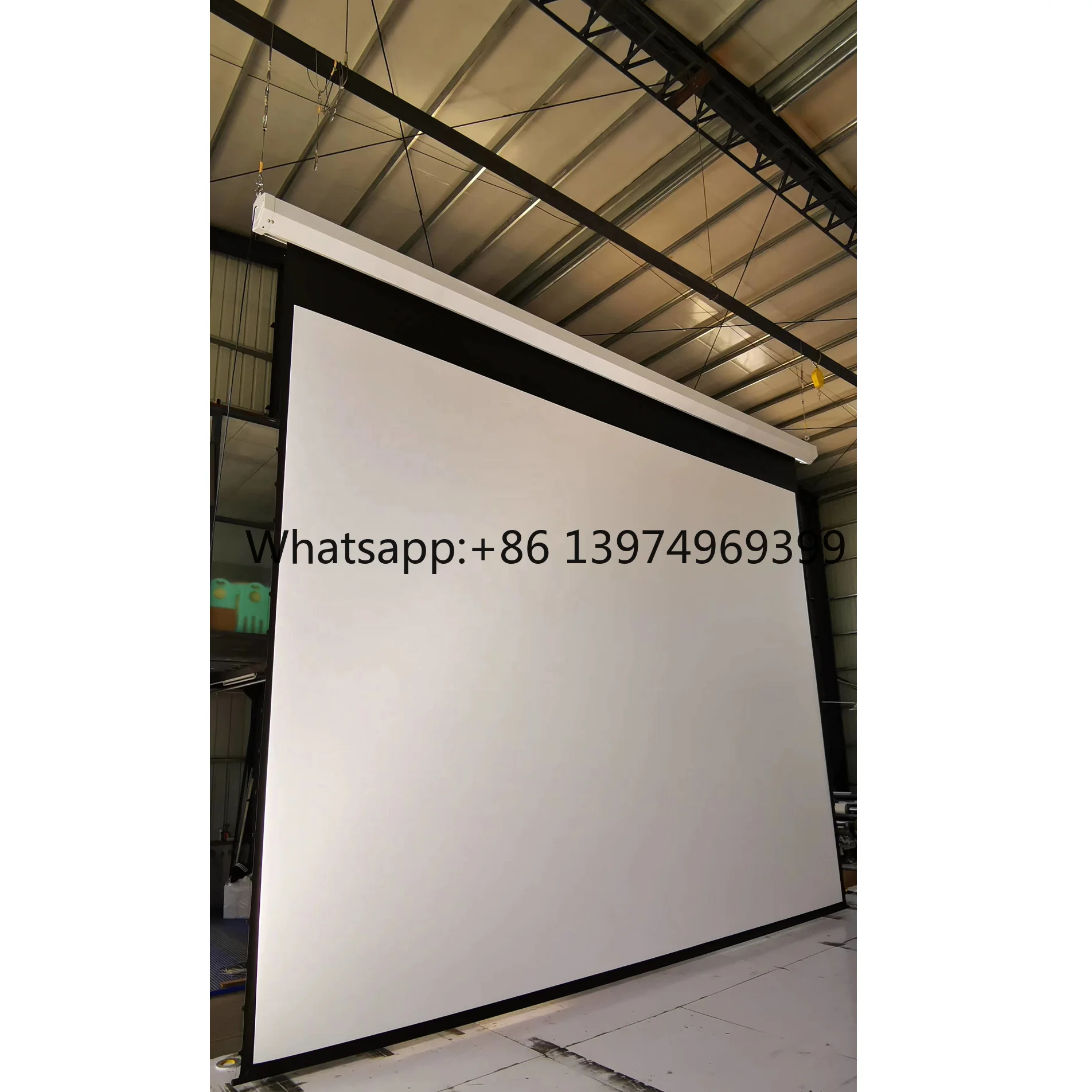 Large Size Electric Motorized Projector Screen 250 InchMotorized Tab Tensioned Projection Screen with Remote Control