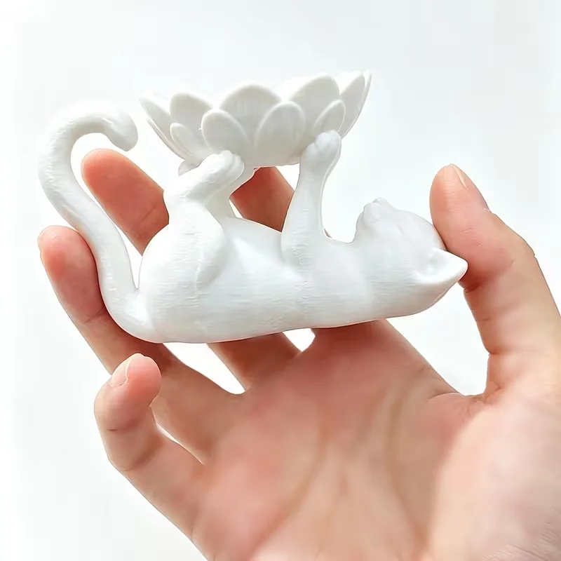 Minimalist Lotus Cat Jewelry Tray Light Luxury Four-Paw Cat Accessory Dish Storage Organizer Decor
