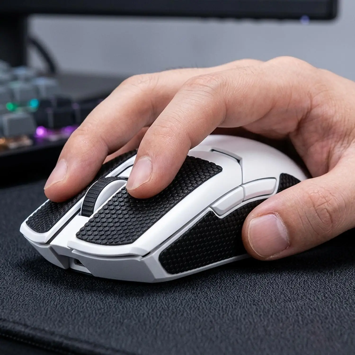 12/15pcs Universal PU Anti Slip Mouse Stickers 0.5MM Ultra-Thin Self-Adhesive Mic Sticker For Gaming Office Mouse Accessories