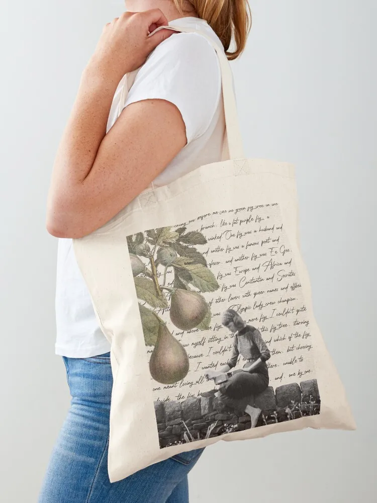 

The Bell Jar Fig Tree Quote Tote Bag reusable shopping bags Lady bag canvas tote bag Handbags women