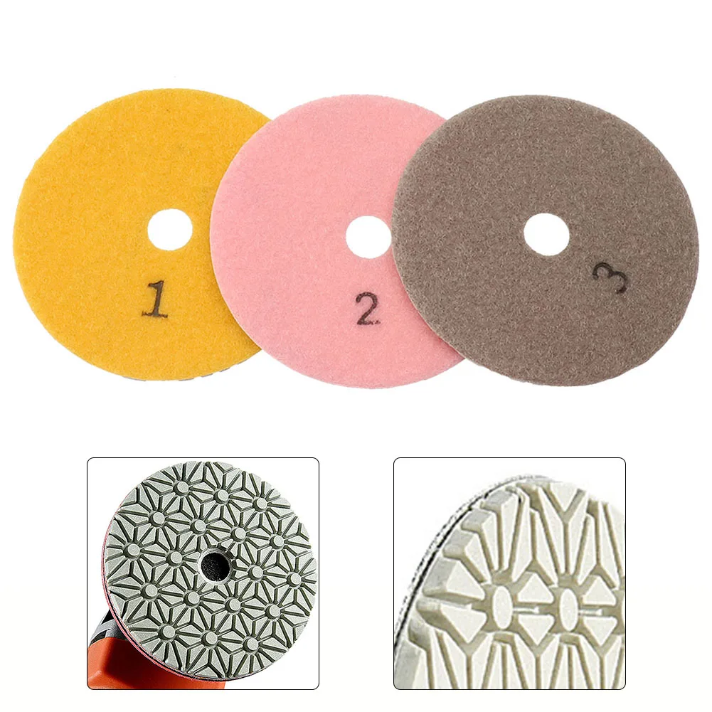 

1PCS 4inch Diamond Polishing Pad Dry Use Flexible Sanding Disc Resin Bond For Granite Marble Stone Grinding Abrasive Tool