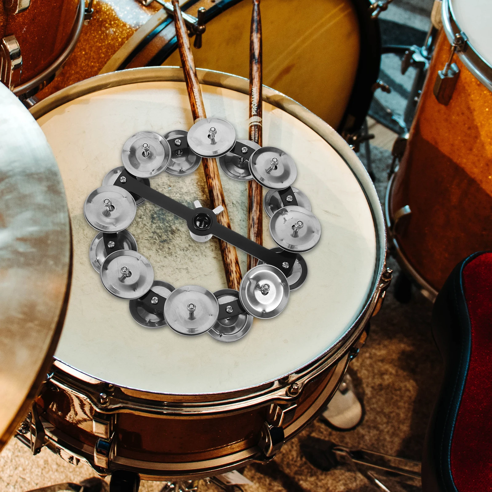 

Hi-hat Tambourine Double Row Bell Cymbal for Drums Stainless Drum Set Cymbal Accessory Steel Percussion Parts Drum Accessories