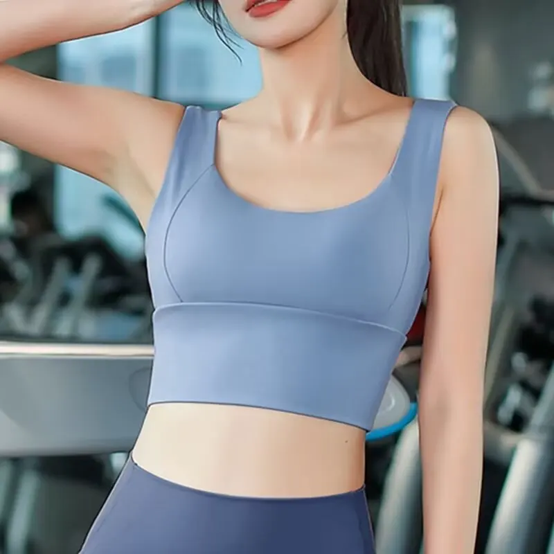 New women's indoor running, fitness, sports, leisure, multi-color selection, summer breathable vest with detachable chest pad in