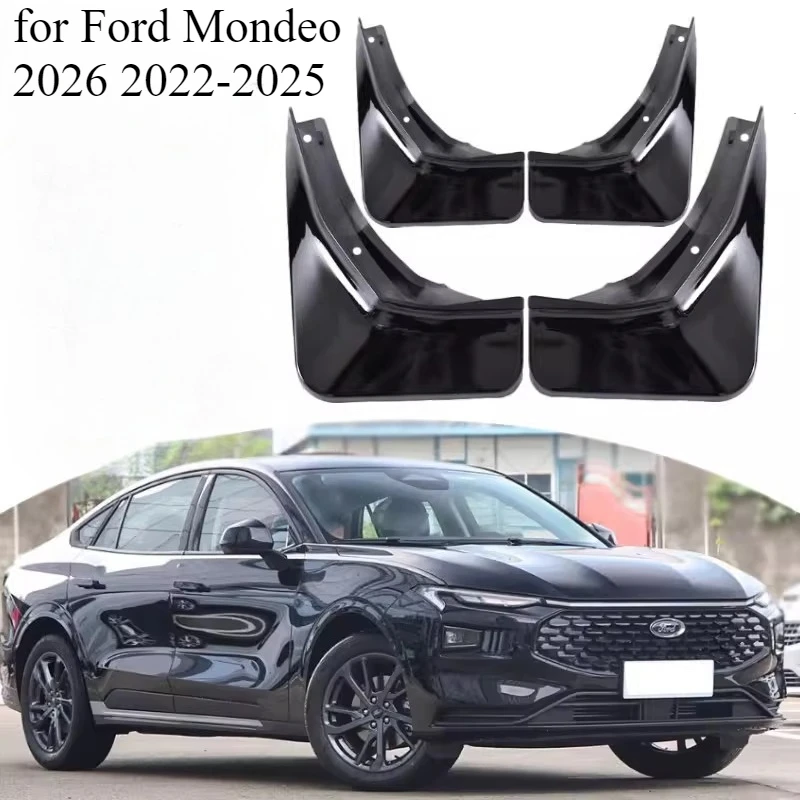 

Комплект из 4 брызговиков для Ford Mondeo 2022-2025: передние и задние защитные накладки на колесные арки от брызг