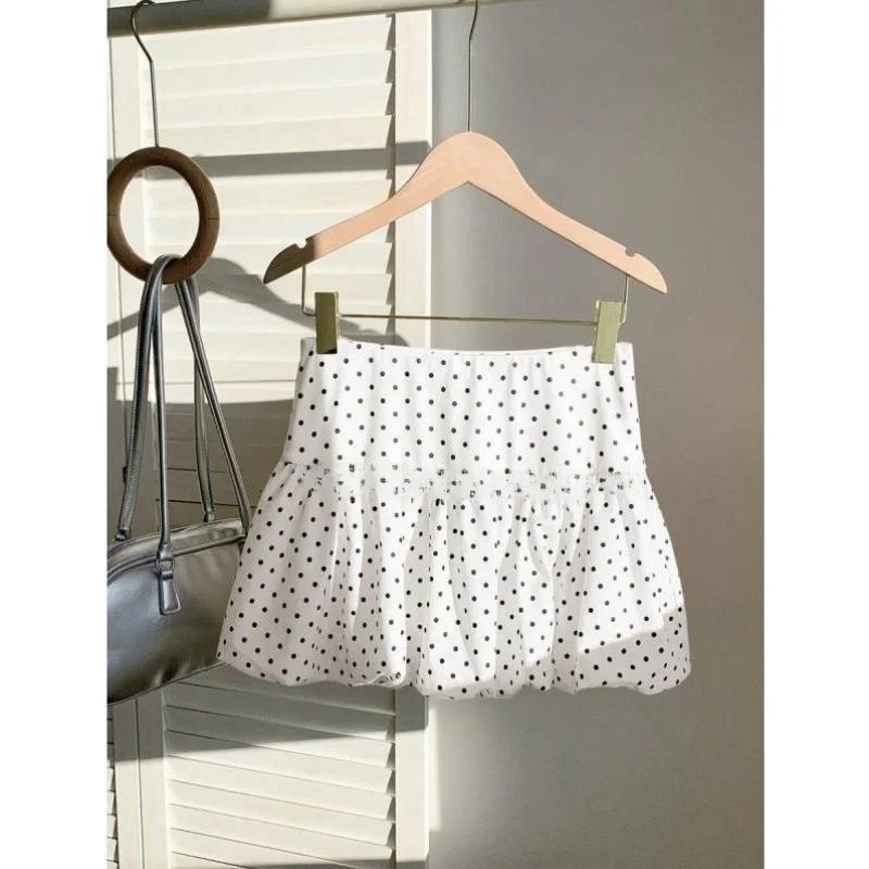 

Cross-Border Bots Polka Dot Print A-Line Skirt Vintage Sle Ciwalk orts plus Size Nine-Piece Pant Fiber