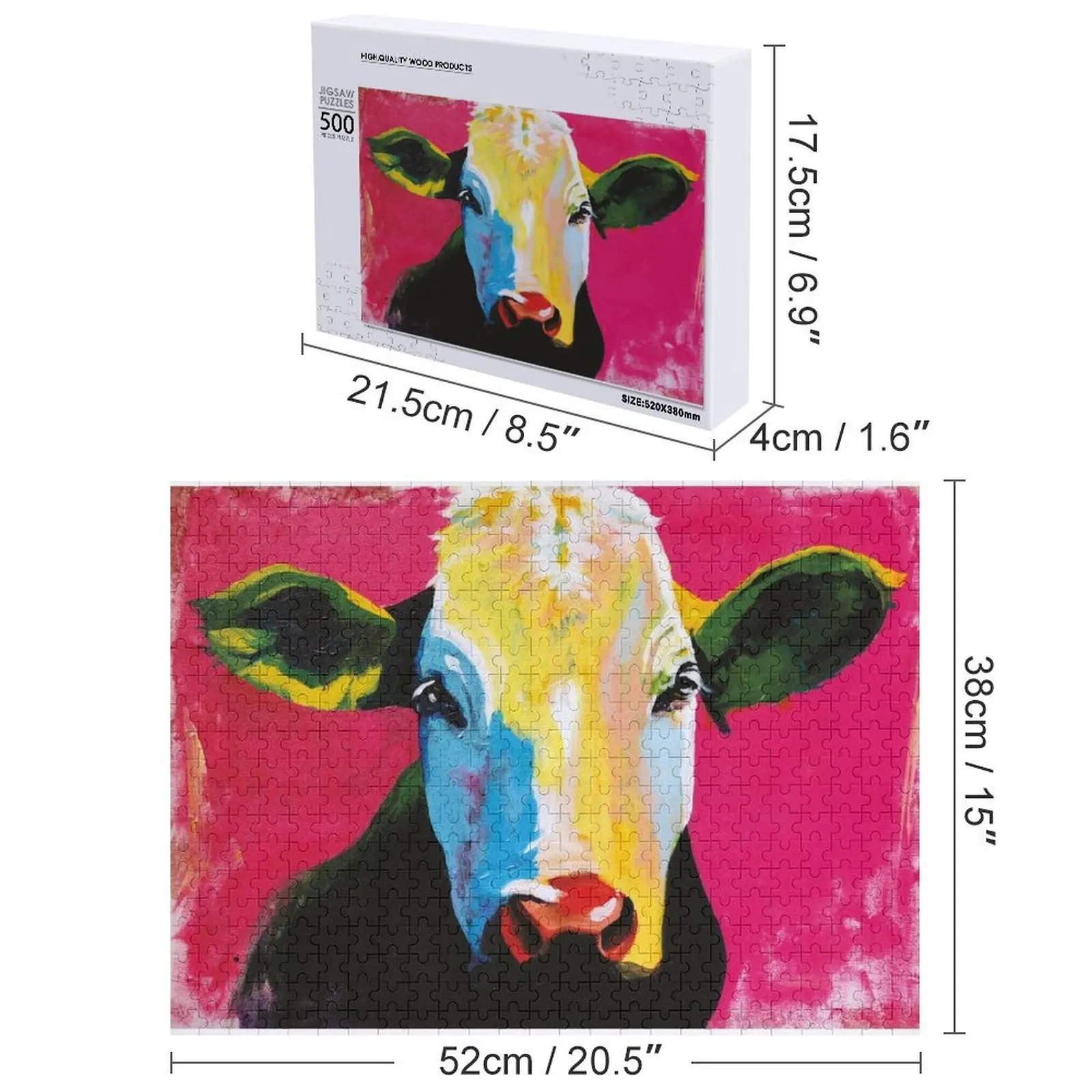 Пазл с портретом коровы для детей, персонализированный подарок с фотографией, персонализированный для детей, головоломка с изображением по индивидуальному заказу